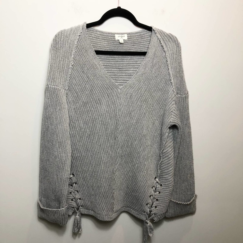 Umgee Gray Chunky Sweater